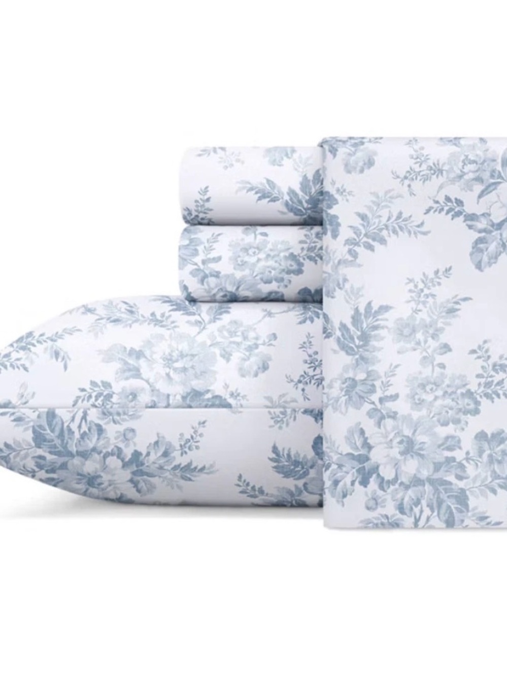 Twin Vanessa Flannel Sheet Set Blue - Laura Ashley